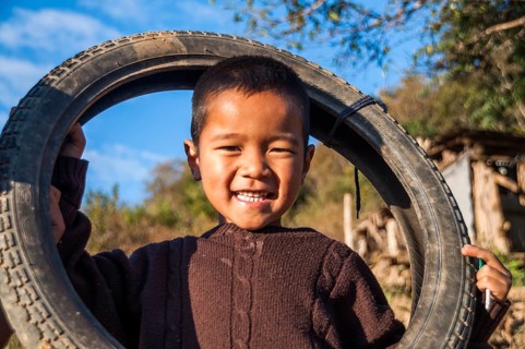 Smiling boy from the Lahu people