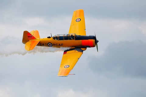 Vintage aircraft demonstration flight