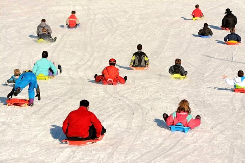 People sledging