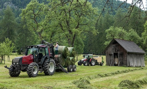 Tractor with hay