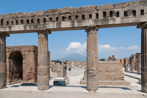 Doric columns of the colonnade of Popidius
