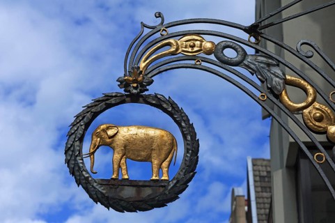 Hanging sign of the ""Elephant Lounge""