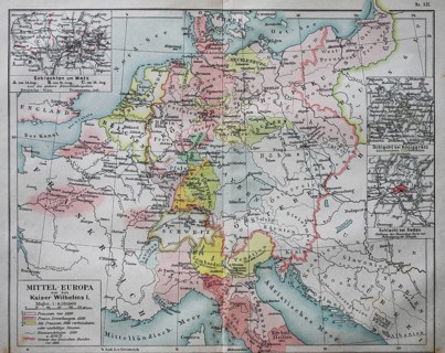 Map of Central Europe at the time of Kaiser Wilhelm I