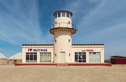 Lighthouse Cafe at dry Aral Sea