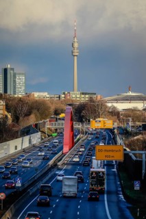 City view with motorway A40