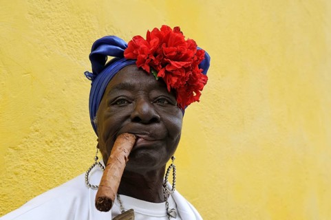 Woman with a cigar
