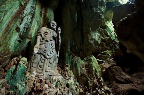 Cave temple on one of the Marble Mountains