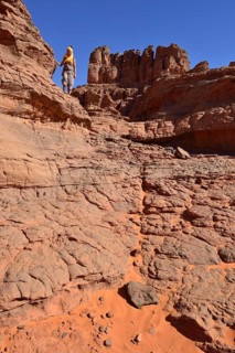 Woman hiking in Tin Merzouga