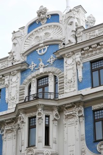 Art Nouveau facade of the house Eliza iela 10b or Elizabeth Street 10b