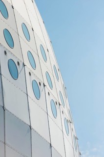 Detail of the sphere-shaped Stockholm Globe Arena