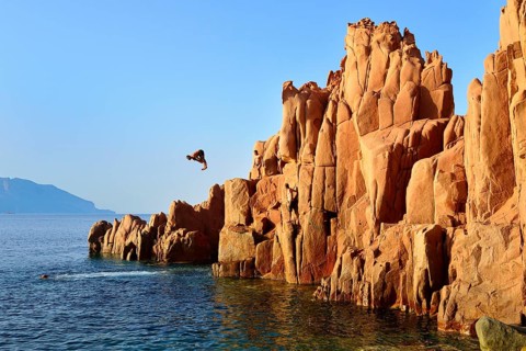 Klipspringer of the red rocks of Arbatax