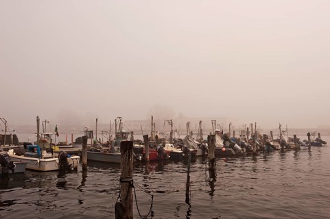 Fishing boats in the fishing port of Goro