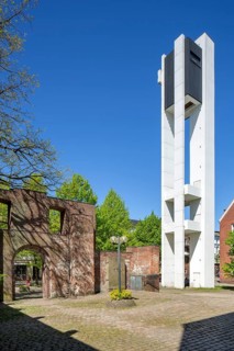 Detached bell tower and entrance portal of the old Trinity Church