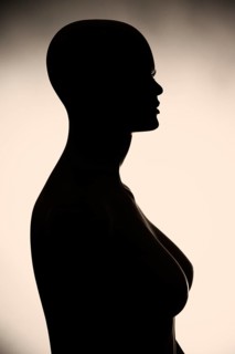 Silhouette of undressed female mannequin