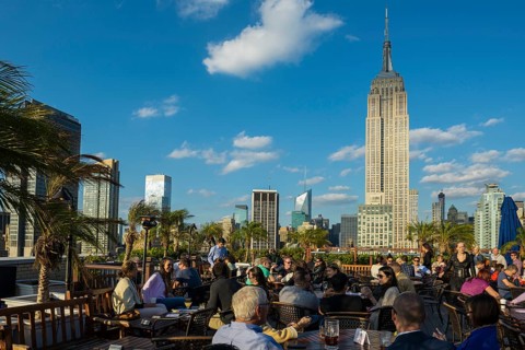Rooftop bar and Empire State Building