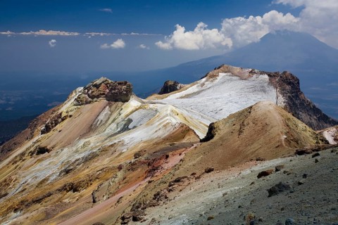 Mountain landscape near the summit of the Iztaccihuatl