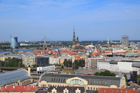 Historic centre with St. Peter's Church and Riga Cathedral