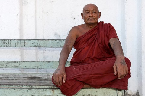 Monk at the Shwe Yaunghwe Kyaung Monastery