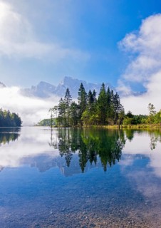 Almsee lake with reflection