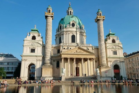 Baroque Karlskirche church designed by Johann Bernhard Fischer von Erlach
