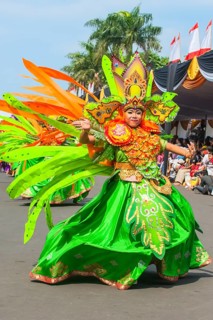 Elaborate costume at the Jember Fashion Festival