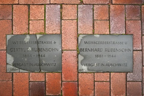 Two stumbling blocks in memory of murdered Jewish citizens during the Nazi period 1933-1945