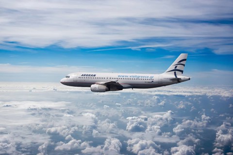SX-DGD Aegean Airlines Airbus A320-232 in flight