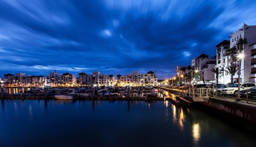 Harbor in the evening light