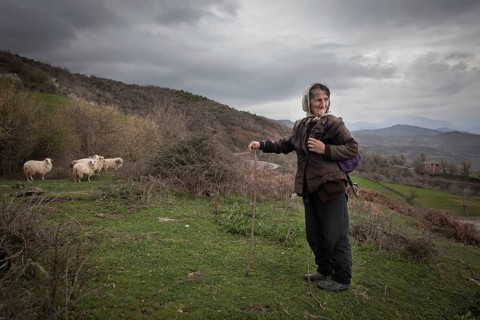 Herdswoman in the Elbasan mountains