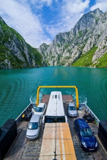 Car ferry on the Koman reservoir