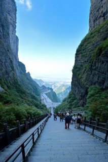 View from Heaven's Gate to the long staircase