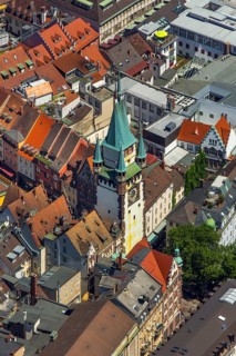 Historic centre of Freiburg with Schwabentor gate