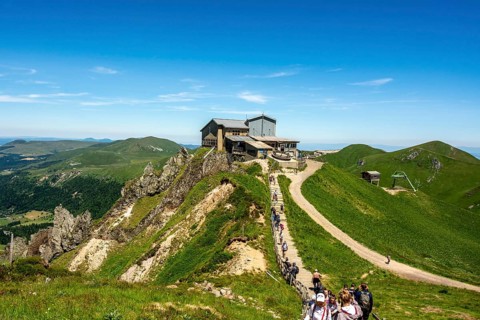 Mountain station of the cable car of Sancy