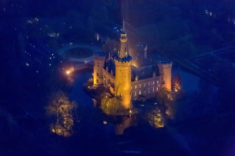 Aerial view of Moyland moated castle