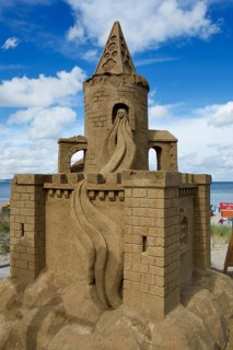 Sand sculpture of a castle