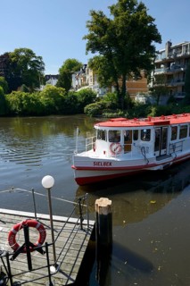 Alster river steamer on Osterbekkanal canal