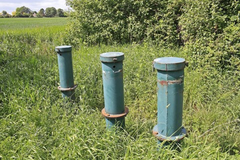 Groundwater observation tubes in valley fen