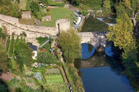 View of the Alzette with gardens