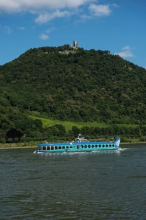Passenger ship 'Moby Dick' travelling on the Rhine