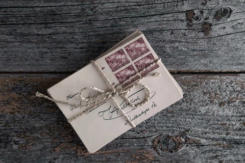 Tied bundle of field post from the 2nd World war