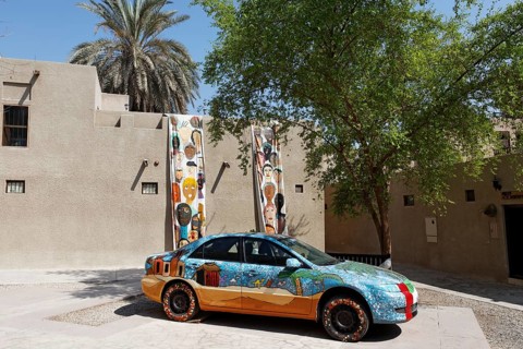 Artistically painted car