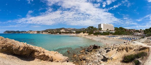Bay with hotels on the Costa de la Calma