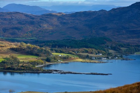 View from Applecross Pass Road over Loch Carron