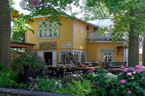 Yellow wooden house