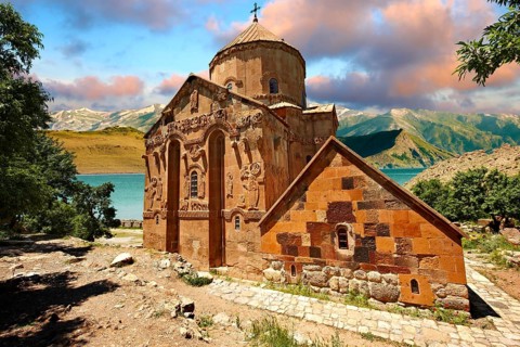 10th century Armenian Orthodox Cathedral of the Holy Cross on Akdamar Island