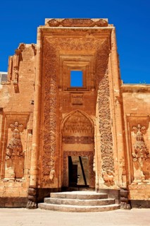Entrance to the 18th century Ottoman architecture of the Ishak Pasha Palace