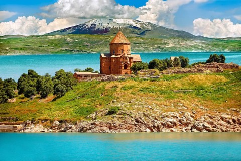 10th century Armenian Orthodox Cathedral of the Holy Cross on Akdamar Island