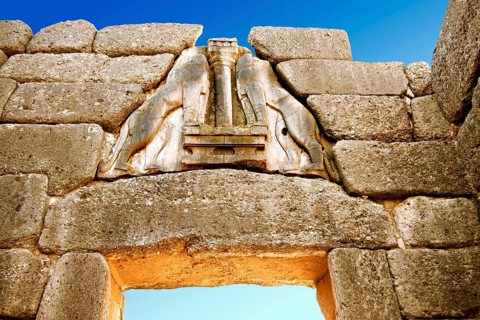 Lion Gate and citadel walls built in 1350 B.C.