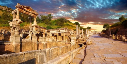 The Fountain of Emperor Trajan and Curetes Street