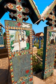 Tombstones in The Merry Cemetery